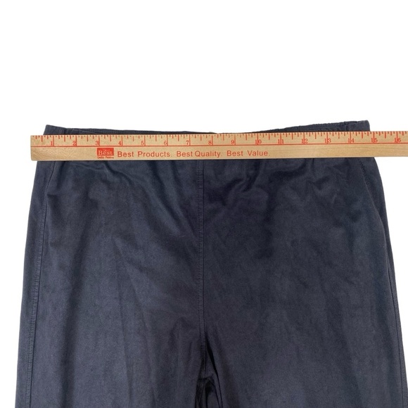 Versona Women Large Lounge Pants Ankle Black Pull On Stretch Velvety Comfy‎ - Picture 10 of 14